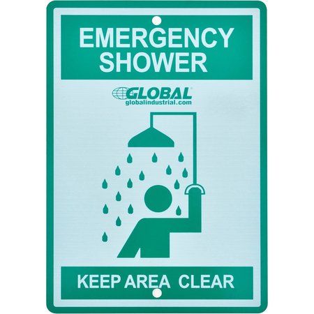 GLOBAL INDUSTRIAL Replacement Emergency Shower Sign 708RP546